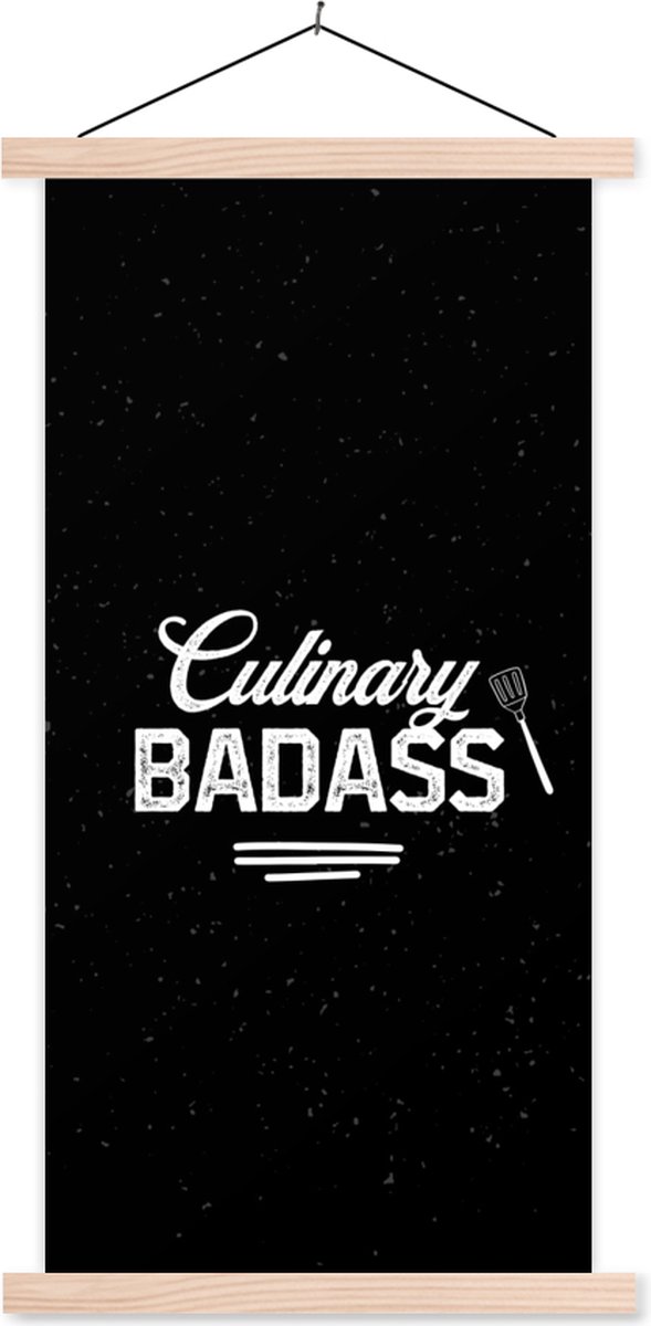Posterhanger incl. Poster 40x80 cm - Schoolplaat - Quotes - Frituren - BBQ - Culinary Bada