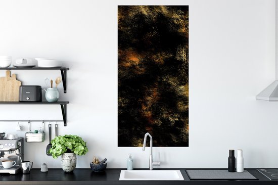 Affiche Or - Peinture - Abstrait - Zwart - 60x120 cm