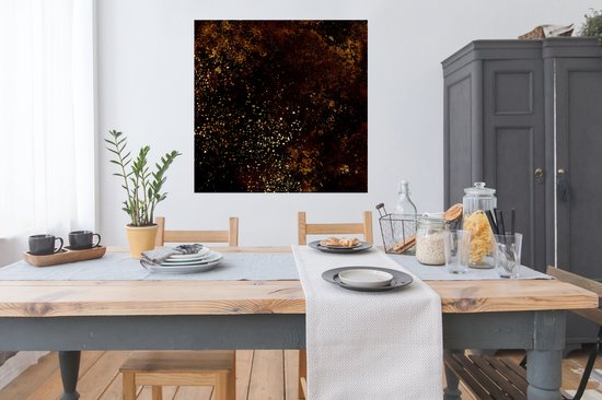 Affiche Zwart - Or - Peinture - 100x100 cm XXL