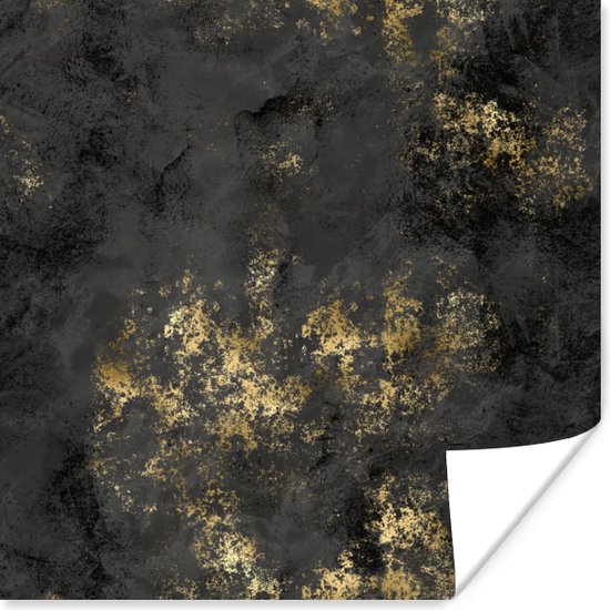 Affiche Structure - Or - Zwart - 50x50 cm