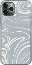 Geschikt voor iPhone 11 Pro hoesje - Marmer print - Geel - Patronen - Siliconen Telefoonhoesje
