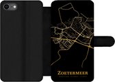 Bookcase Geschikt voor iPhone SE 2020 telefoonhoesje - Zoetermeer - Kaart - Goud - Met vakjes - Wallet case met magneetsluiting