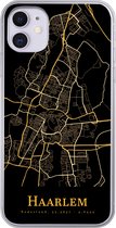 Geschikt voor iPhone 11 hoesje - Haarlem - Kaart - Goud - Siliconen Telefoonhoesje