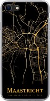 Geschikt voor iPhone SE 2020 hoesje - Maastricht - Kaart - Goud - Zwart - Siliconen Telefoonhoesje