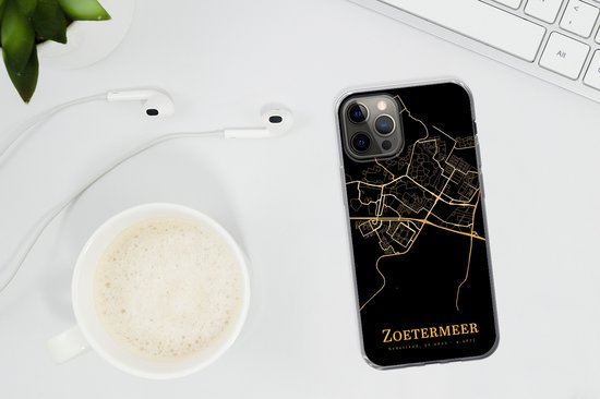 Coque iPhone 12 Pro - Zoetermeer - Carte - Or - Coque de téléphone en Siliconen