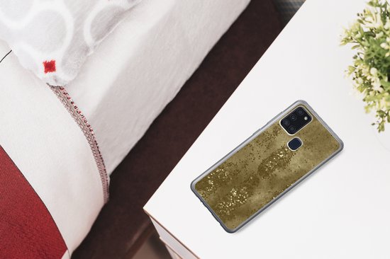 Coque Samsung Galaxy A21s - Or - Glitter - Structure - Coque de téléphone en Siliconen