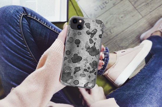 Coque iPhone 13 mini - Peinture - Grijs - Zwart - Coque de téléphone en Siliconen