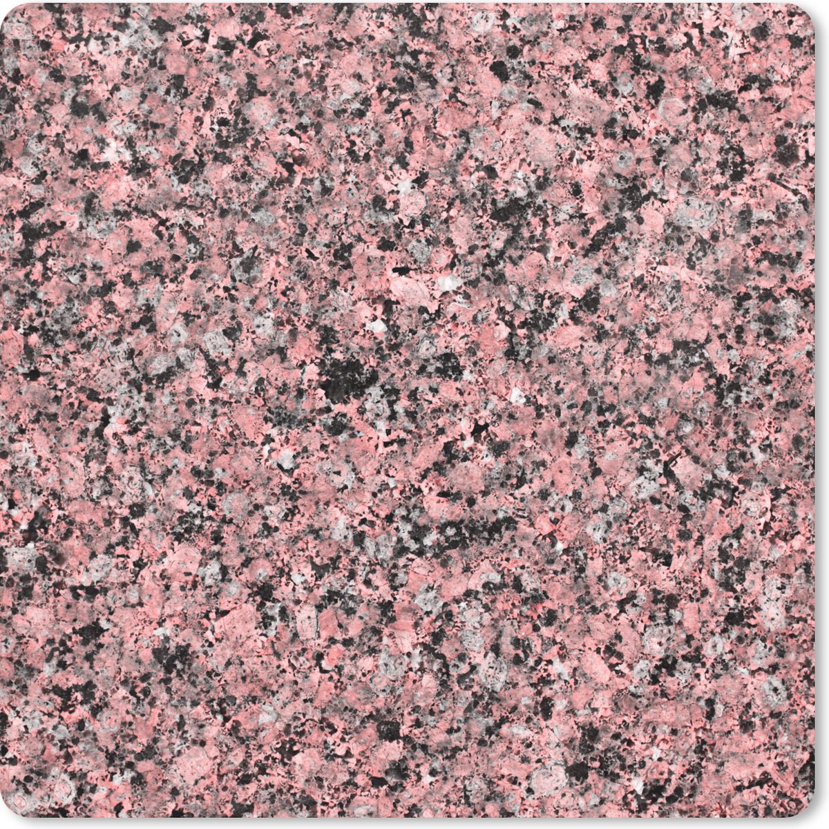 Muismat 20x20 cm - Mousepad Graniet - Keien - Roze - Zwart - Muismatten