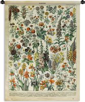 Wandkleed - Wanddoek - Bloemen - Planten - Vintage - Adolphe Millot - Kunst - 60x80 cm - Wandtapijt