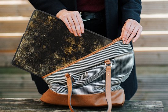 Housse pour ordinateur portable 13 pouces - Or - Zwart - Abstrait - Housse pour ordinateur portable