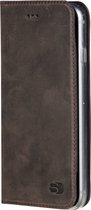 Apple iPhone 7 Plus Hoesje - Senza - Raw Serie - Echt Leer Bookcase - Walnut Brown - Hoesje Geschikt Voor Apple iPhone 7 Plus