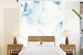 Behang - Fotobehang Marmer - Blauw - Lijn - Breedte 190 cm x hoogte 260 cm