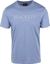 Hackett - T-shirt Logo Blauw - XXL - Slim-fit