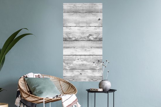 Stickers muraux - Feuille autocollante - Planche - Brocante - Grijs - Wit - 40x80 cm - Feuille adhésive - Stickers muraux chambre enfant - Papier peint autocollant - Papier peint autocollant - Feuille autocollante
