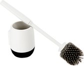 Hygiënische WC Borstel met houder  - Toiletborstel - Siliconen Borstelharen - Vrijstaand en Hangend - Sneldrogend - Speciale Waterafvoerbak in houder