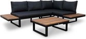 LUX outdoor living Titan lounge hoekbank tuin 3-delig | aluminium + hardhout | 247x167cm | Light teaklook | 4 personen