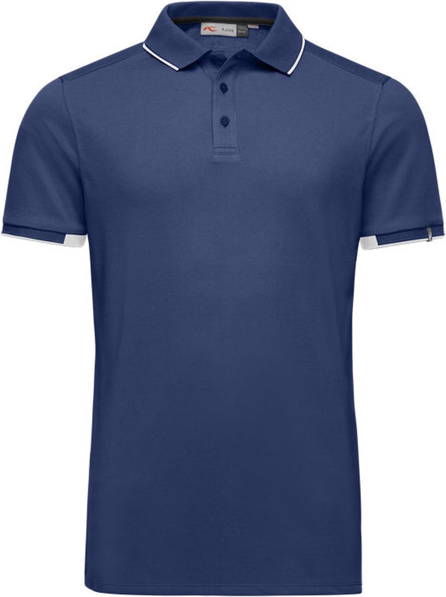 Kjus Men Stan Polo S/S (front logo) - Atlanta blue - Outdoor Kleding - Fleeces en Truien - Polo's