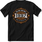 1997 The One And Only | Feest Kado T-Shirt Heren - Dames | Goud - Zilver | Perfect Verjaardag Cadeau Shirt | Grappige Spreuken - Zinnen - Teksten |