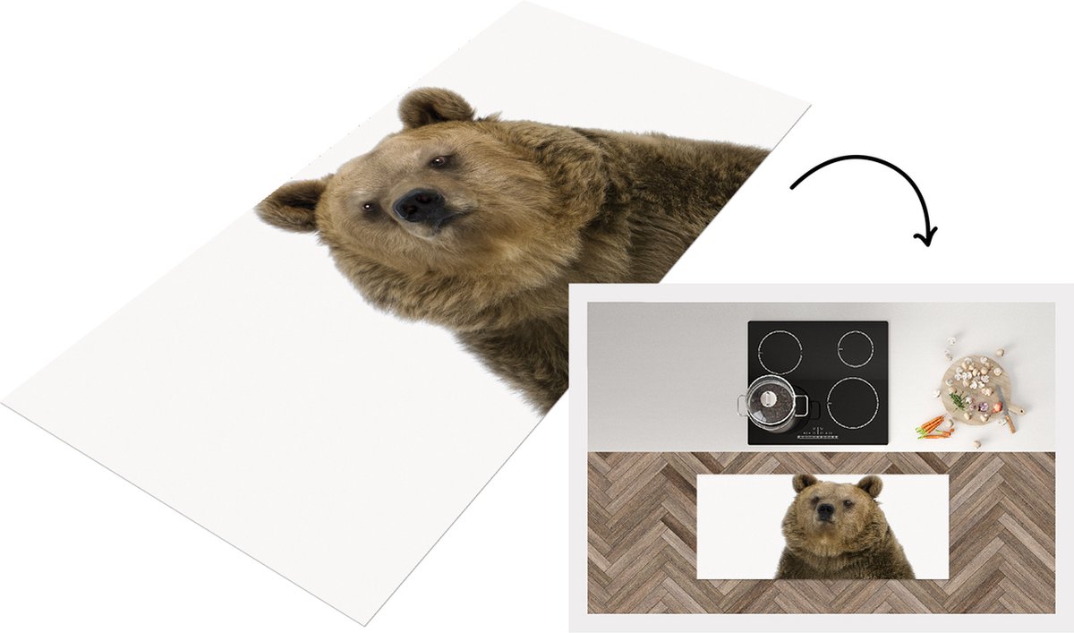 KitchenYeah Keukenloper - Loper keuken - Babykamer - Beer - Schattig - Woonkamer - Slaapkamer - 120x50 cm - Keukenloper vinyl Multicolor