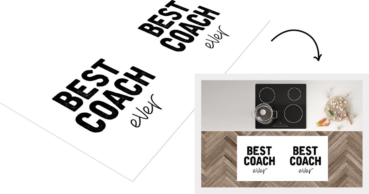 KitchenYeah Keukenloper - Loper keuken - Quotes - Best coach ever - Trainer - 120x60 cm - Keukenloper vinyl Multicolor