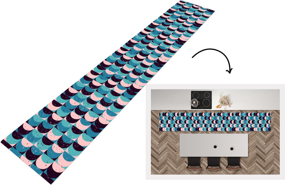 Keukenloper - Loper keuken - Meisjes - Verf - Patronen - 300x50 cm - Keukenloper vinyl