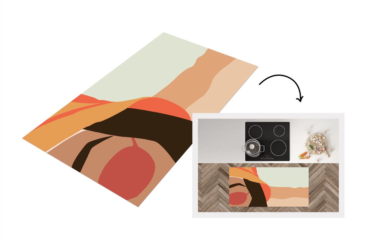 KitchenYeah Keukenloper - Loper keuken - Vrouwen - Zonnebril - Hoed - Strand - Keukenloper vinyl multicolor, foto 2