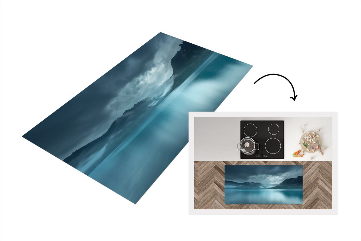 KitchenYeah Keukenloper - Loper keuken - Zee - Noorwegen - Blauw - Keukenloper vinyl, foto 2