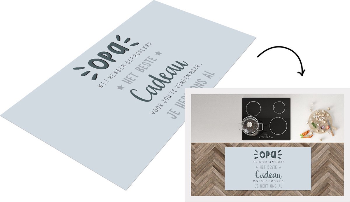 KitchenYeah Keukenloper - Loper keuken - Vaderdag - Opa - Spreuken - Het beste cadeau - Quote - 120x60 cm - Keukenloper vinyl Multicolor