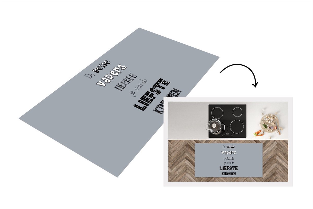 KitchenYeah Keukenloper - Loper keuken - Vaderdag geschenk - Vader - Spreuken - De beste vaders - Quote - 120x60 cm - Keukenloper vinyl Multicolor