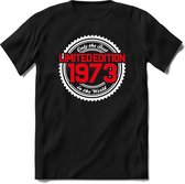 1973 Limited Edition | Feest Kado T-Shirt Heren - Dames | Wit - Rood | Perfect Verjaardag Cadeau Shirt | Grappige Spreuken - Zinnen - Teksten | Maat L
