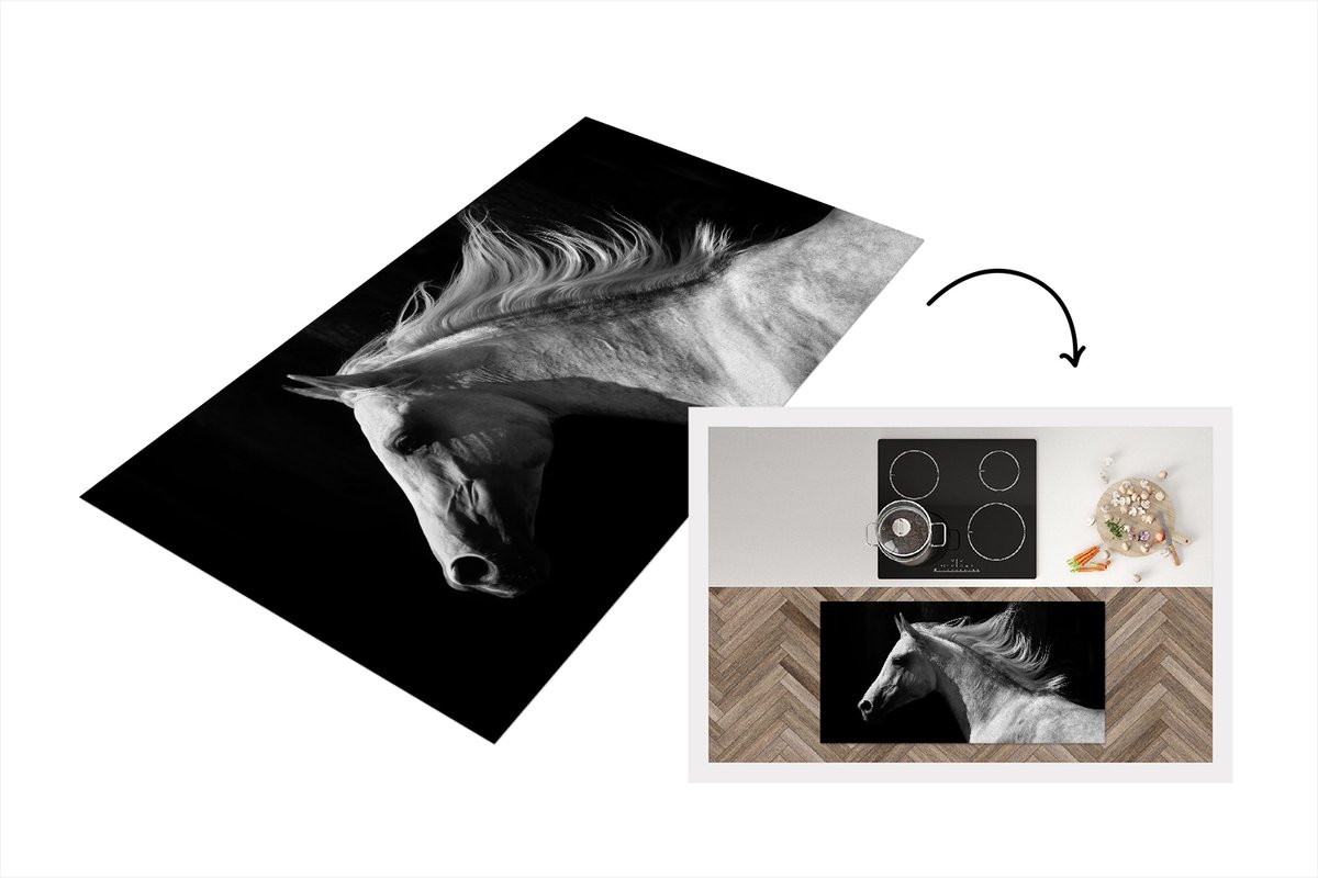 KitchenYeah Keukenloper - Loper keuken - Paarden - Dieren - Portret - 120x60 cm - Keukenloper vinyl Multicolor