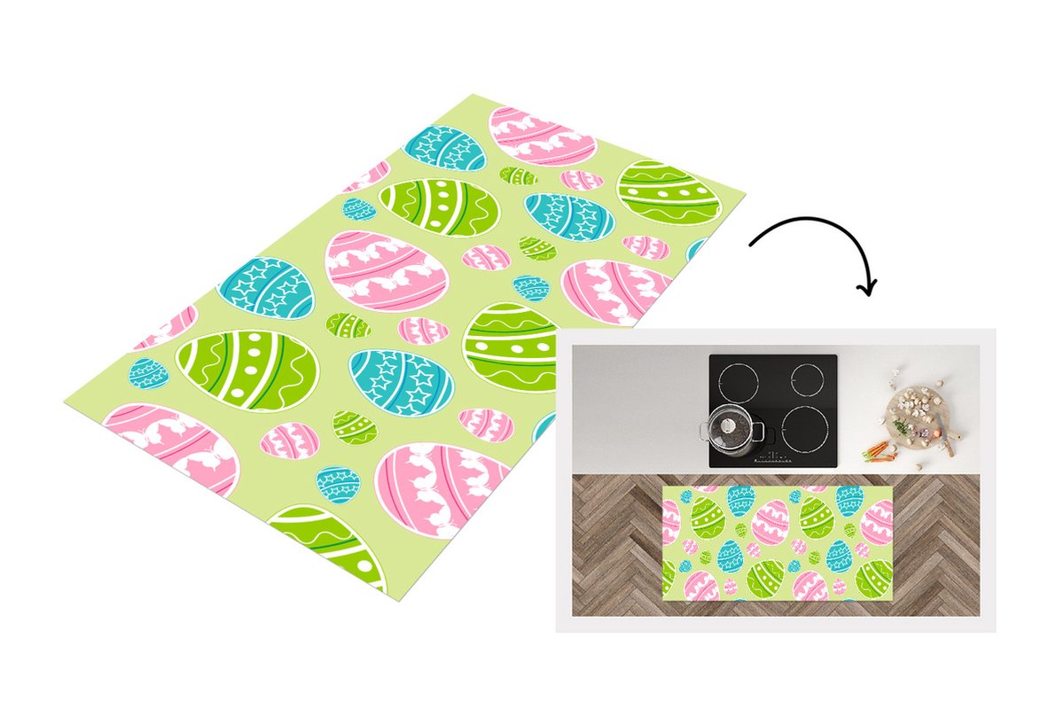KitchenYeah Keukenloper - Loper keuken - Paasei - Patronen - Pasen - Keukenloper vinyl multicolor, foto 2