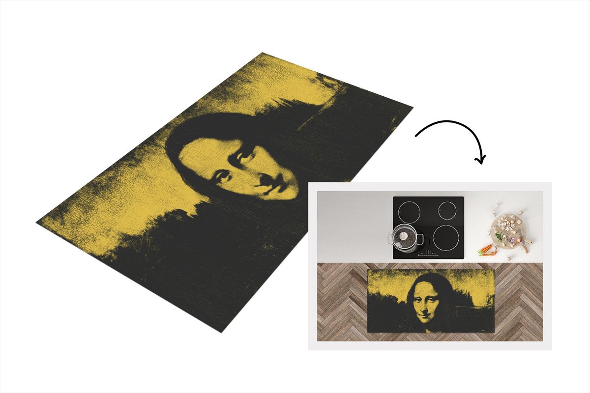 KitchenYeah Keukenloper - Loper keuken - Mona Lisa - Leonardo da Vinci - Schilderij - 120x60 cm - Keukenloper vinyl Multicolor