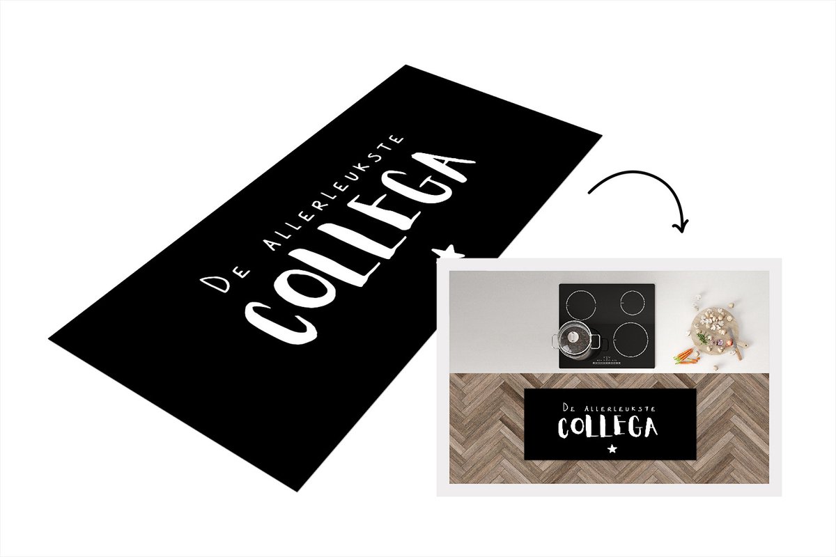 KitchenYeah Keukenloper - Loper keuken - Collega - Spreuken - De allerleukste collega - Quotes - 120x50 cm - Keukenloper vinyl Multicolor