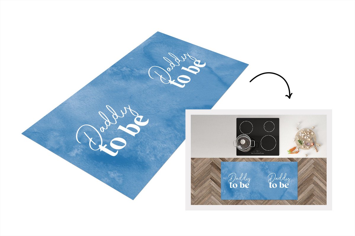 KitchenYeah Keukenloper - Loper keuken - Daddy to be - Quotes - Spreuken - Papa - 120x60 cm - Keukenloper vinyl Multicolor