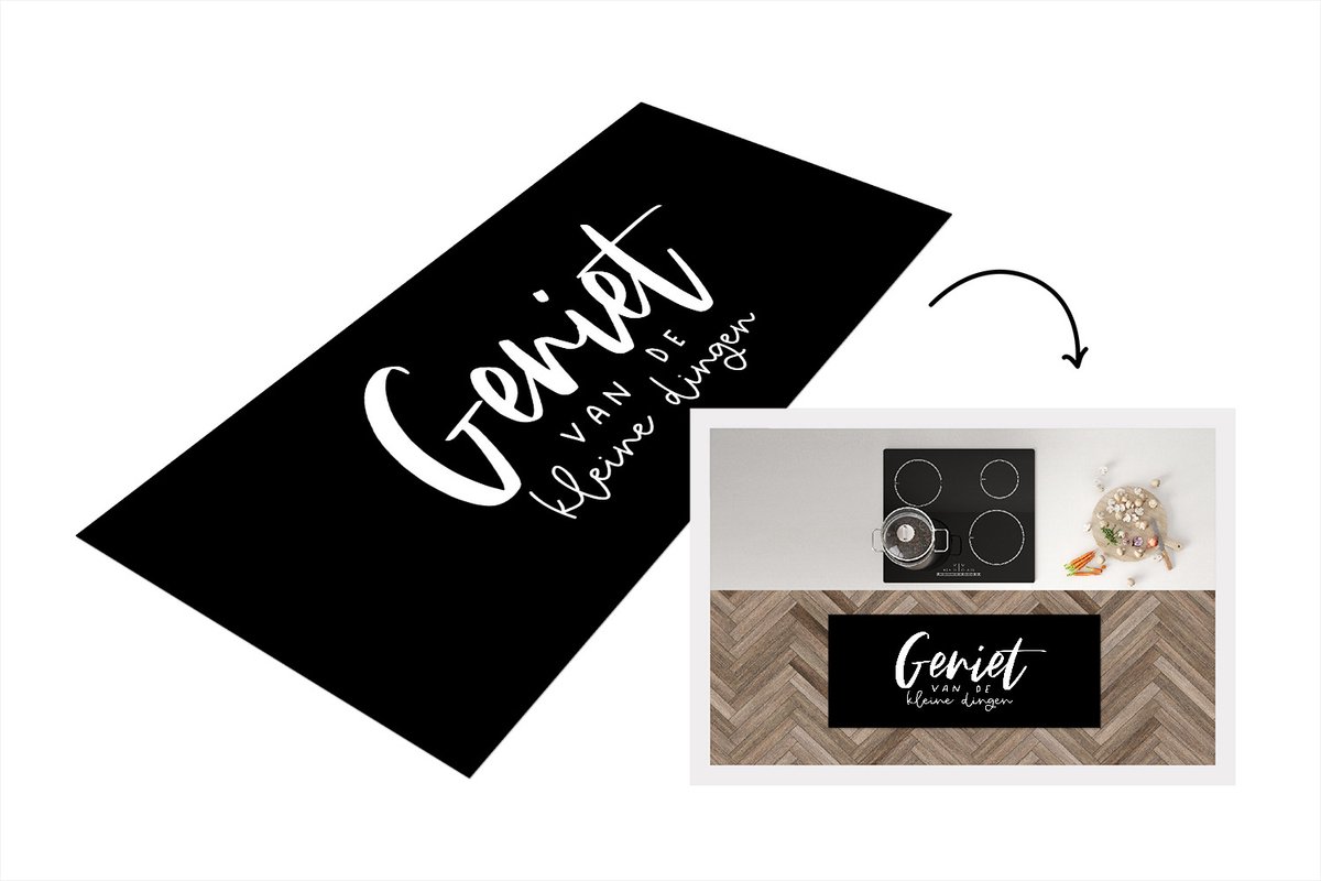 KitchenYeah Keukenloper - Loper keuken - Spreuken - Geniet van de dingen - Quotes - 120x50 cm - Keukenloper vinyl Multicolor