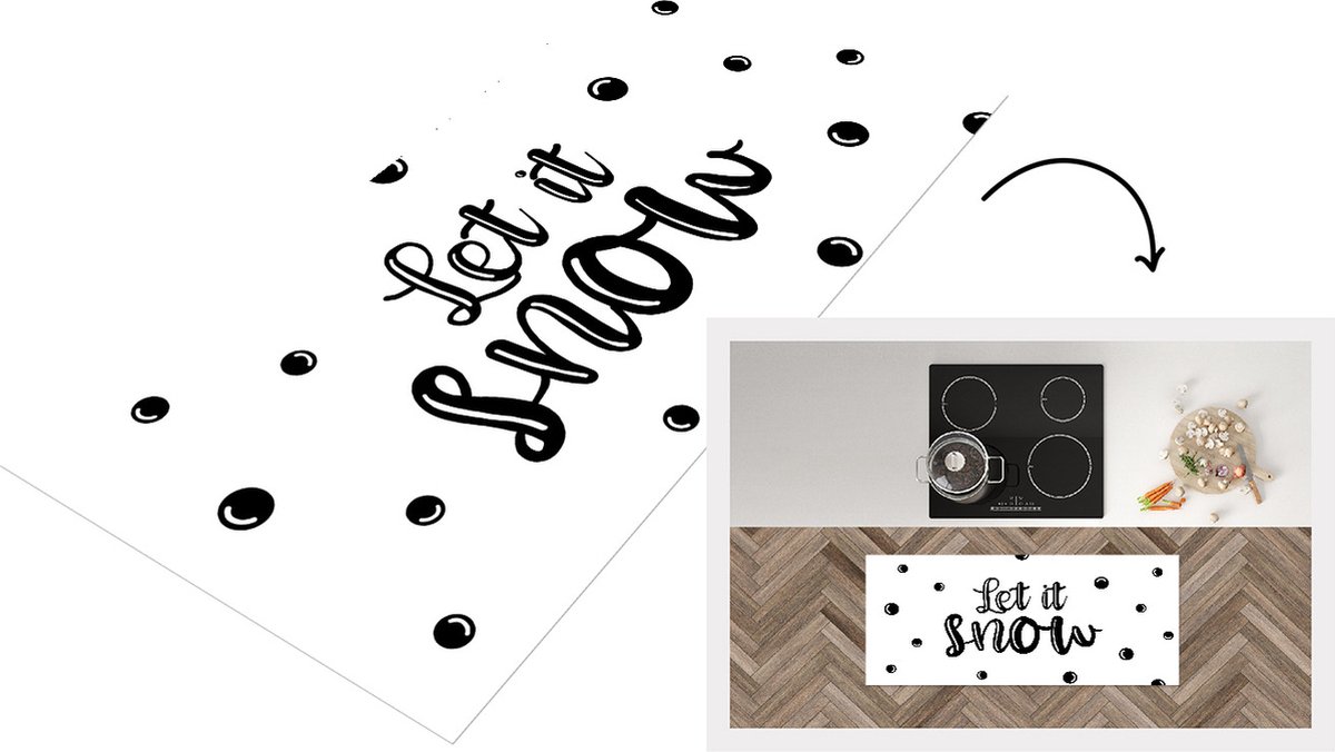 KitchenYeah Keukenloper - Loper keuken - Kerst - Quotes - Sneeuw - Let it snow - Spreuken - 120x50 cm - Keukenloper vinyl Multicolor