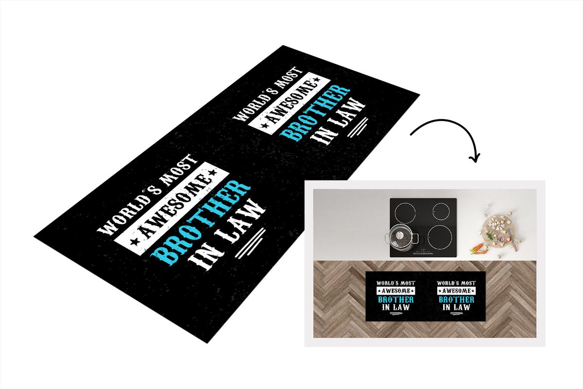 KitchenYeah Keukenloper - Loper keuken - Broer - Familie - Quote - 120x50 cm - Keukenloper vinyl Multicolor
