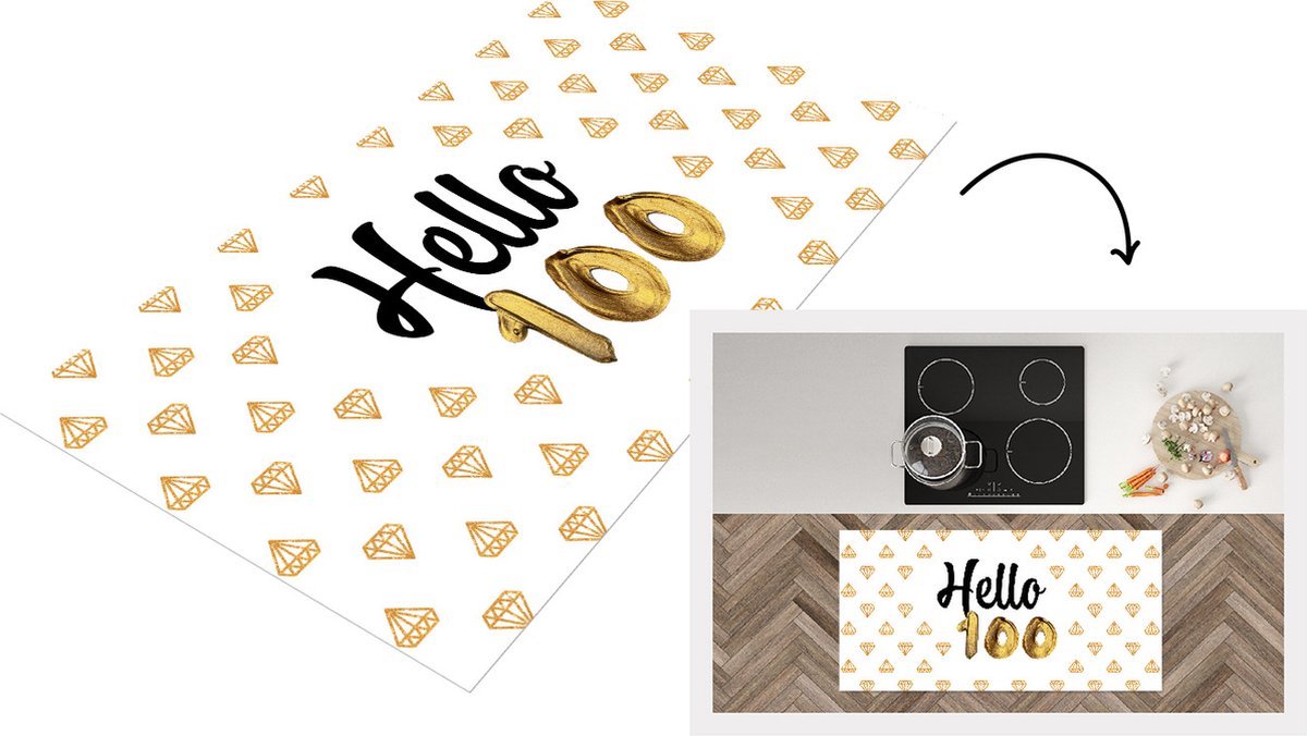 KitchenYeah Keukenloper - Loper keuken - Design - 100 jaar - Diamant - Keukenloper vinyl multicolor, foto 2
