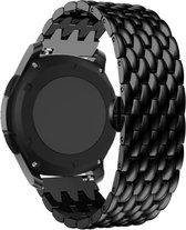 Strap-it Smartwatch bandje 22mm - bandje staal drakenpatroon geschikt voor Samsung Galaxy Watch 1 46mm / Watch 3 45mm / Gear S3 Classic & Frontier - Amazfit GTR 47mm / GTR 2 / GTR 3 - OnePlus Watch - zwart