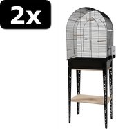 2x VOGELK PATIO+STAND ZWART 144CM