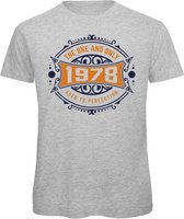 1978 The One And Only | Feest Kado T-Shirt Heren - Dames | Donker Blauw - Goud | Perfect Verjaardag Cadeau Shirt | Grappige Spreuken - Zinnen - Teksten | Maat M