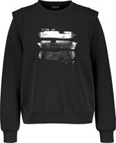 TAIFUN Dames Sweatshirt met metallic print Schwarz gemustert-48