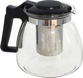 Glazen theepot met thee filter/infuser 900 ml - Theepotten/theekannen van glas - Theepot met theeinfuser