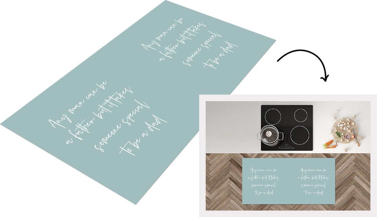 KitchenYeah Keukenloper - Loper keuken - Papa - Voor hem - Vader cadeautjes - Quote - 120x60 cm - Keukenloper vinyl Multicolor