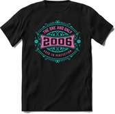 2006 The One And Only | Feest Kado T-Shirt Heren - Dames | Cobalt - Licht Roze | Perfect Verjaardag Cadeau Shirt | Grappige Spreuken - Zinnen - Teksten | Maat XL