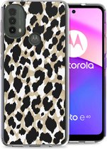 iMoshion Design voor de Motorola Moto E30 / E40 hoesje - Luipaard - Goud / Zwart