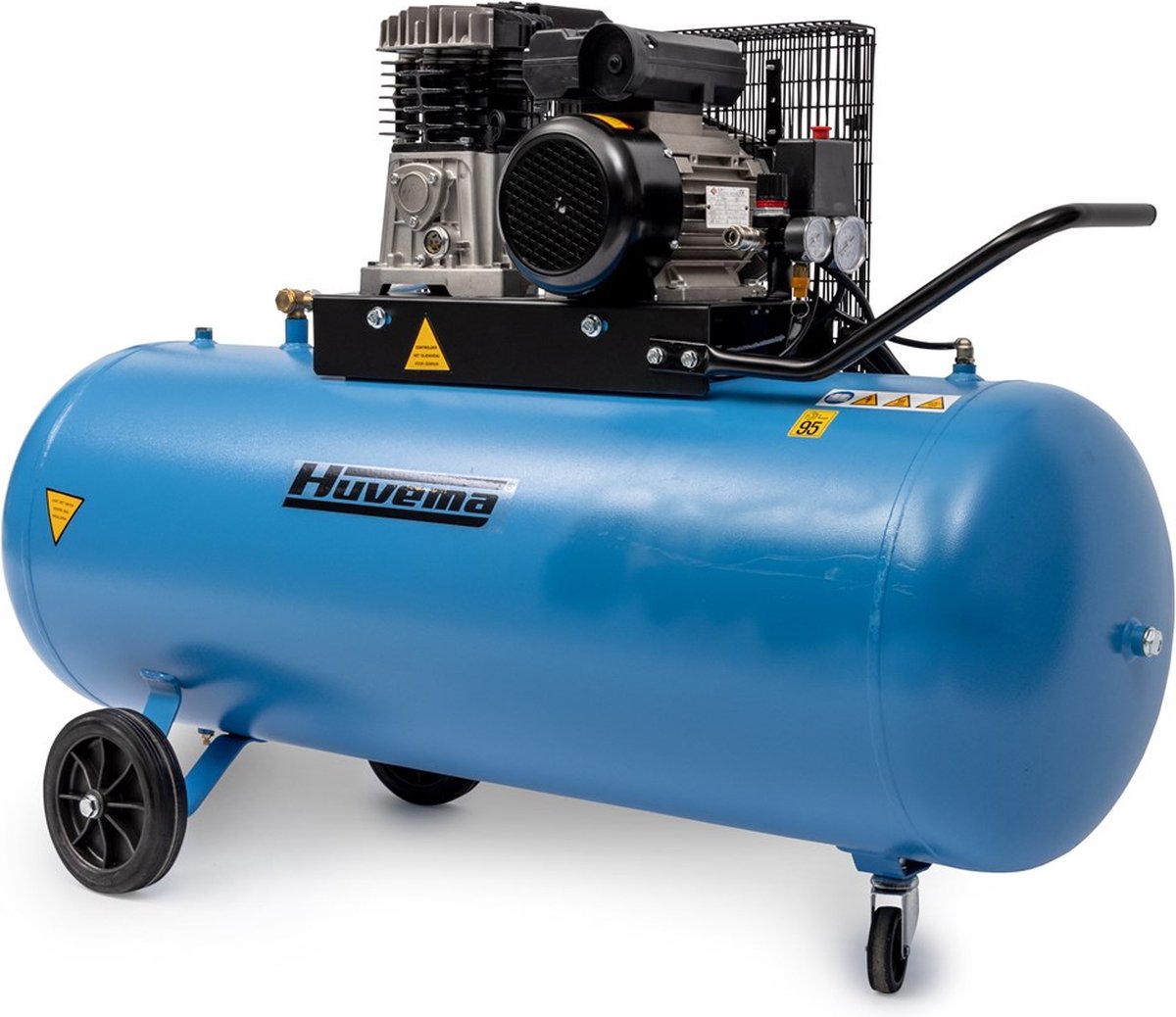 Huvema - V-snaar aangedreven oliegesmeerde zuigercompressor 230 V - 200 liter - 2.2 kW - HU 200-348