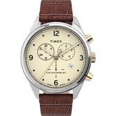 Timex Waterbury TW2U04500 Horloge - Leer - Bruin - Ø 42 mm