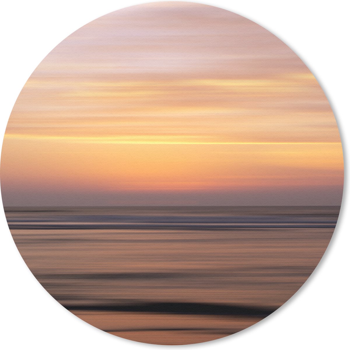 Muismat rond 30x30 cm - Mousepad Zonsondergang aan zee - Ronde muismatten